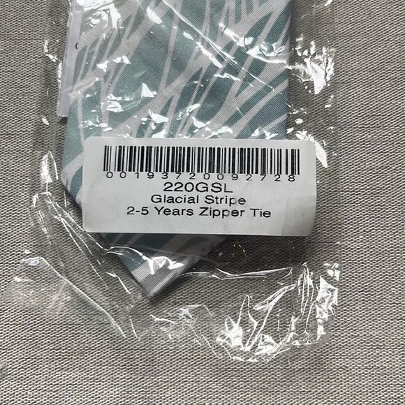 Littlest Prince Boys 2-5 Yr Blue Green Abstract Stripe Tie Necktie NEW - Picture 5 of 5